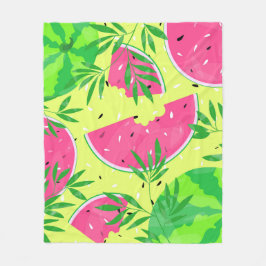Summer Watermelon Branches Seeds Bright Tropical Fleecedecke
