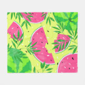 Summer Watermelon Branches Seeds Bright Tropical Fleecedecke (Vorderseite (Horizontal))