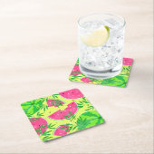 Summer Watermelon Branches Seeds Bright Tropical Rechteckiger Pappuntersetzer (Vor Ort)