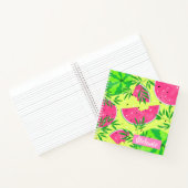Summer Watermelon Branches Tropical Personalisiert Notizblock (Innenseite)