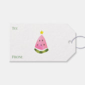 Summer Watermelon Christmas Tree Present Geschenkanhänger (Vorderseite (Horizontal))