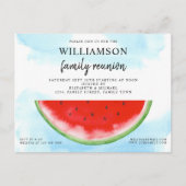 Summer Watermelon Family Wiedersehen Ankündigungspostkarte (Vorderseite)