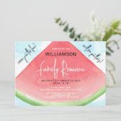 Summer Watermelon Family Wiedersehen Einladung (Stehend Vorderseite)