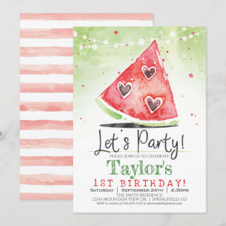 Summer Watermelon Geburtstagsparty Einladung