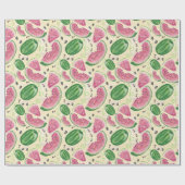 Summer Watermelon Gemustert Wrapping Paper Geschenkpapier (Flach)