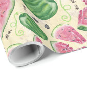 Summer Watermelon Gemustert Wrapping Paper Geschenkpapier (Rolleneckpunkt)