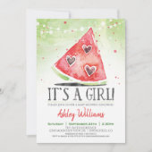 Summer Watermelon Girl Baby Dusche Einladung (Vorderseite)
