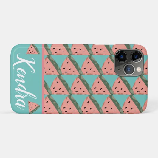 Summer Watermelon Illustration Muster Monogramm Case-Mate iPhone Hülle (Rückseite (Horizontal))