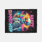 Summer Watermelon Jack-o-lantern Happy Summerween Fleecedecke (Vorderseite (Horizontal))