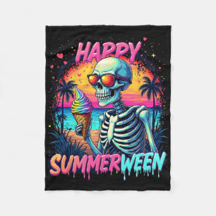 Summer Watermelon Jack-o-lantern Happy Summerween Fleecedecke