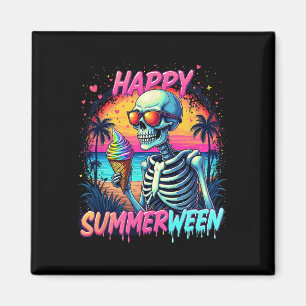 Summer Watermelon Jack-o-lantern Happy Summerween Magnet