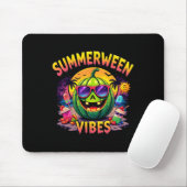 Summer Watermelon Jack-o-lantern Summerween Vibes Mousepad (Mit Mouse)