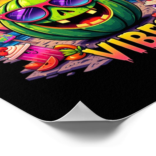 Summer Watermelon Jack-o-lantern Summerween Vibes Poster (Ecke)