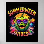 Summer Watermelon Jack-o-lantern Summerween Vibes Poster (Vorne)