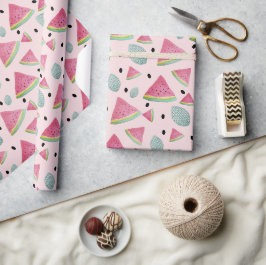 Summer Watermelon Muster Wasserfarbe Handgemalt Geschenkpapier