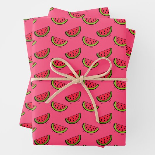 Summer Watermelon on Pink Pattern Geschenkpapier Set (Beispiel)