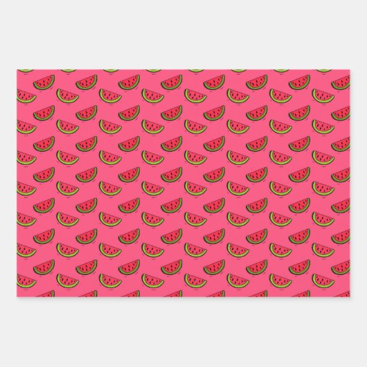 Summer Watermelon on Pink Pattern Geschenkpapier Set (Vorderseite)