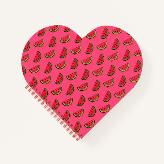 Summer Watermelon on Pink Pattern Notizbuch (Vorderseite)