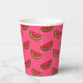 Summer Watermelon on Pink Pattern Pappbecher (Rechts)