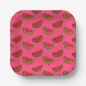 Summer Watermelon on Pink Pattern Pappteller (Vorderseite)