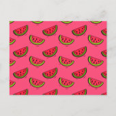 Summer Watermelon on Pink Pattern Postkarte (Vorderseite)