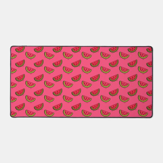 Summer Watermelon on Pink Pattern Schreibtischunterlage (Vorderseite)