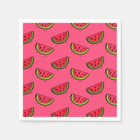 Summer Watermelon on Pink Pattern Serviette (Vorderseite)
