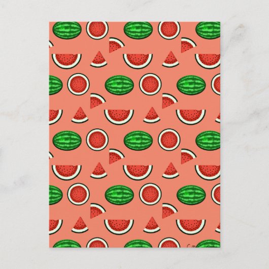 Summer Watermelon Pattern Postkarte (Vorderseite)