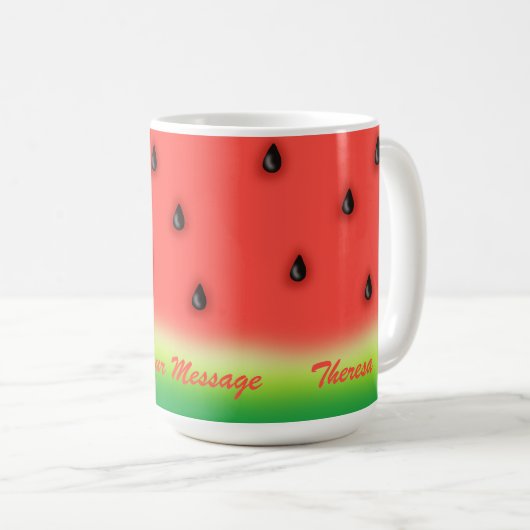 Summer Watermelon Personalisiert Kaffeetasse (VorderseiteRechts)