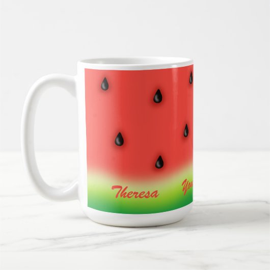 Summer Watermelon Personalisiert Kaffeetasse (Links)