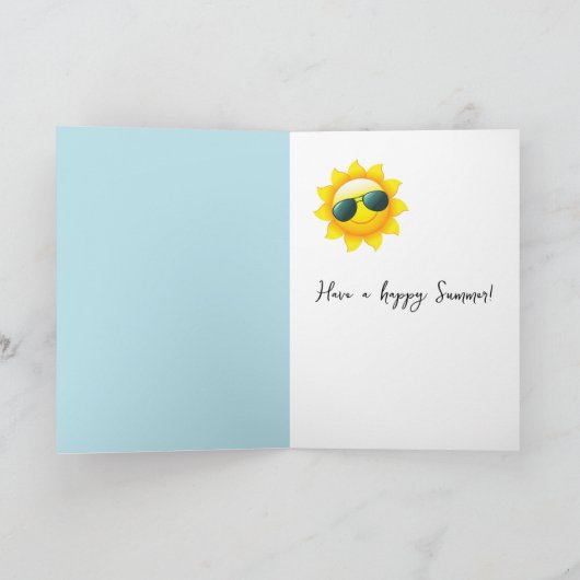 Summer Watermelon Popsicle mit Sonnenbrille Karte (Innenseite)