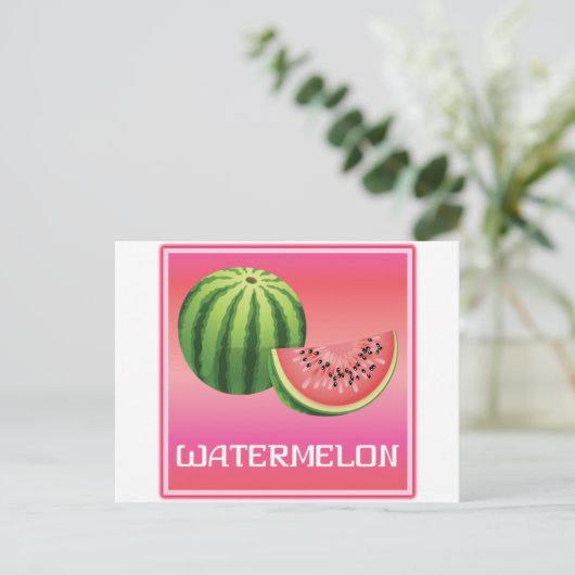 Summer Watermelon Postkarte (Stehend Vorderseite)