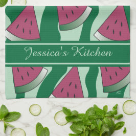 Summer Watermelon Print Kittuch mit Name Geschirrtuch