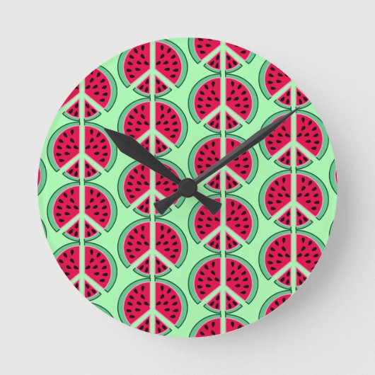 Summer Watermelon Runde Wanduhr (Vorderseite)