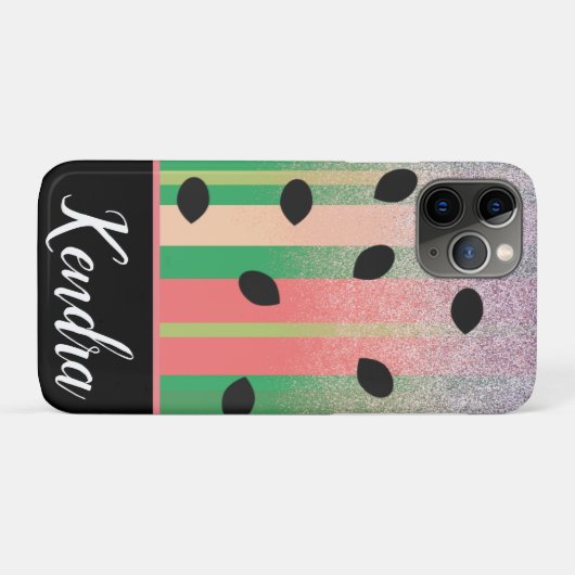 Summer Watermelon Seed Strip Illustration Sparkle Case-Mate iPhone Hülle (Rückseite (Horizontal))