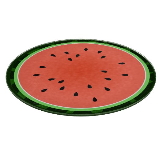 Summer Watermelon Slice Round Glass Cutting Board Schneidebrett (Ecke)