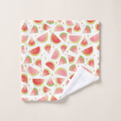 Summer Watermelon Slices & Gold Herzdesign Badhandtuch Set (Waschlappen)