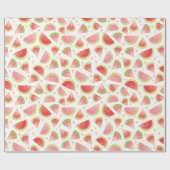 Summer Watermelon Slices & Gold Herzdesign Geschenkpapier (Flach)