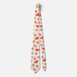 Summer Watermelon Slices & Gold Herzdesign Krawatte