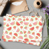 Summer Watermelon Slices & Gold Herzdesign Seidenpapier