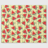 Summer Watermelon Slices Pattern, rot und grün Geschenkpapier (Flach)