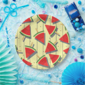 Summer Watermelon Slices Pattern, rot und grün Pappteller (Party)