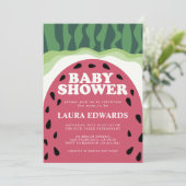 Summer Watermelon Sweet Melon Baby Dusche Einladung (Stehend Vorderseite)