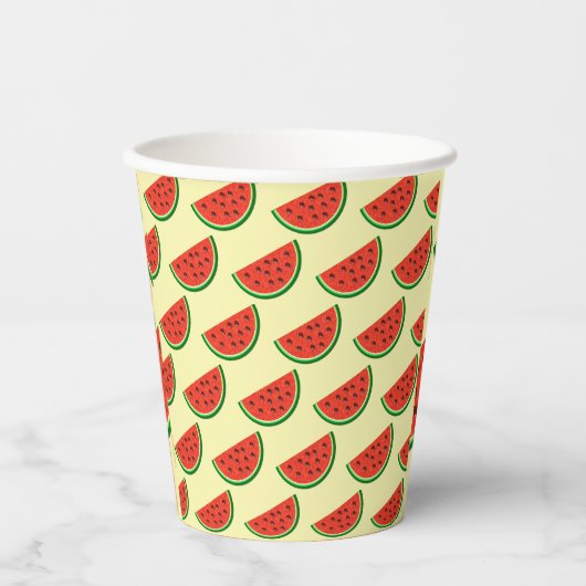 Summer Watermelon Yellow Party Paper Cups Pappbecher (Vorderseite)