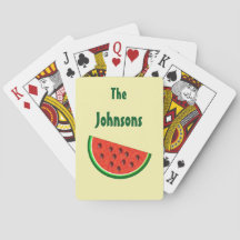 Summer Watermelone Yellow Playing Cards