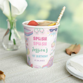Summer Waterslide Girl Birthday Party Pappbecher