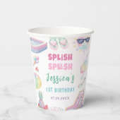 Summer Waterslide Girl Birthday Party Pappbecher (Rückseite)