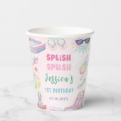 Summer Waterslide Girl Birthday Party Pappbecher (Vorderseite)