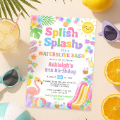 Summer Waterslide Girl Geburtstagsparty Einladung