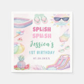 Summer Waterslide Girl Geburtstagsparty Serviette (Vorderseite)